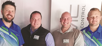 The Vaal committee at the roadshow (left to right): Dirk van der Walt (vice chairman), Juaandré Heyneke (branch manager), Theo Potgieter (secretary) and Cobus du Toit (media).